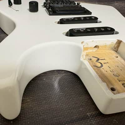 90s Charvel by Jackson DK-065 Dinky SSH Body White w/Plate and Bridge and Pickups image 10