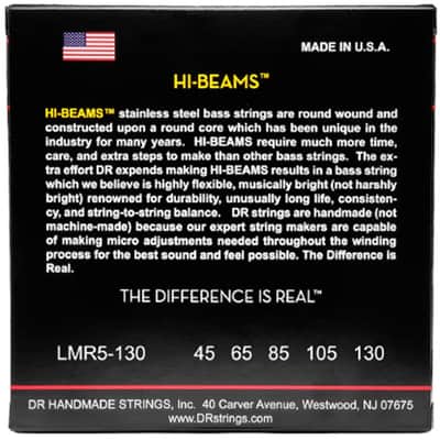 Hi Beam Stainless Steel Medium Heavy 5 Cordes X Long Scale 45-130 DR Strings image 3