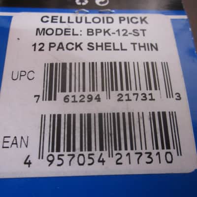 Boss BPK-12-ST Celluloid Pick 12 Pack Shell Thin Guitar Picks Buy 2, Get 1 Free! image 2