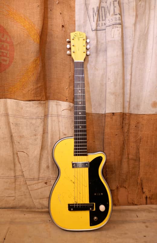 Harmony Silvertone Stratotone Newport 1950's Yellow image 1