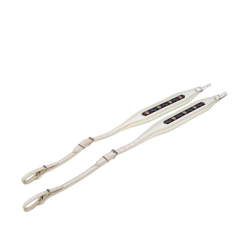 Excalibur Super Italian Accordion Straps - White Folk image 1