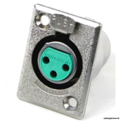 Brand New Switchcraft D3F 3-Pin Mic XLR Chassis Mount Connector Nickel Finish image 1