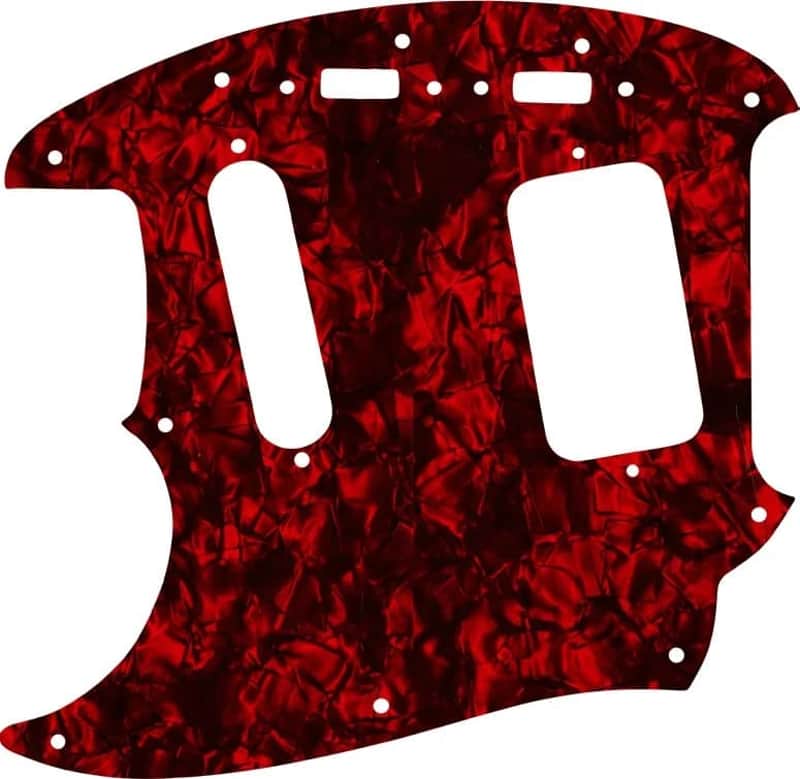 WD Custom Pickguard For Left Hand Fender 1990's Jag-Stang #28DRP Dark Red Pearl/Black/White/Black image 1