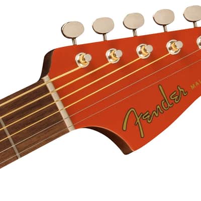 Fender Malibu Player Fiesta Red Acoustic Electric Guitar image 4