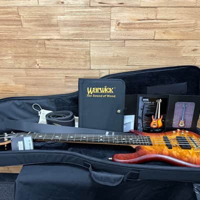 Warwick Teambuilt Streamer LX 2025 Limited Edition 5- string bass  - Honey Sunset Burst. 8lbs 3oz w/gig bag + goodies. New! image 24