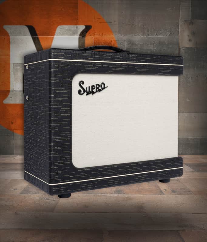 Supro Delegate 1x12 - 25W Combo w/ Reverb - Black Gold Scandia (1620RCBLK) image 1