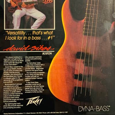 |Orignal| 1987 Peavey Guitars Promotional Ad Feat. Boston's David Sikes & Peavey Dyno-Bass |Framed| image 2