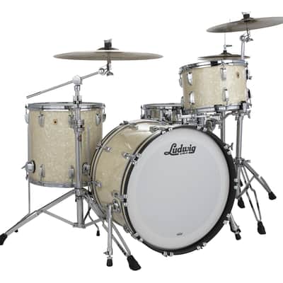 Ludwig *Pre-Order* Legacy Maple Vintage White Marine Fab 14x22_9x13_16x16 Drums Shell Pack | NEW | Made in the USA | Special Order | Authorized Dealer image 1