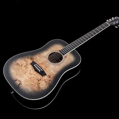 Washburn Deep Forest Burl 6 String Acoustic Guitar, Right, Black Fade (DFBDB) image 5