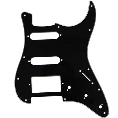Electric Guitar Pickguard 3 Ply 11 holes 2 Single Pickup 1 Humbucker Pickup SSH Compatible with Strat Style Modern Guitar Parts Replacement(Black) image 1
