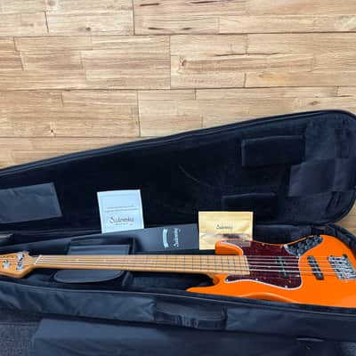 Sadowsky Metro Express 21- fret Vintage J/J 5- string bass 2024 - Candy Apple Orange Metallic  w/gig bag- B-stock image 22