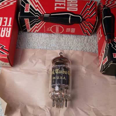 1-60's Rad-Tel 12AX7 ECC83 "O-Getter" Long Ribbed Plate Made in USA Super-Strong Amp Amplifier Tubes Brand New With Box 0-Miles! #042 image 2