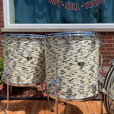 1985 Slingerland Magnum "Holland" Drum Set White Tiger Pearl 24/13/16/18 image 5