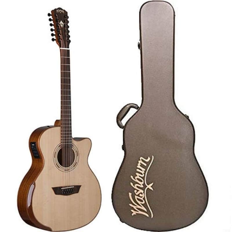 Washburn WCG15SCE12 Comfort Series Spruce Top Mahogany 12-String Acoustic-Electric Guitar w/Hard Case image 1