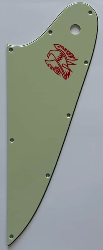 For Fit Gibson Firebird Red Logo Style Guitar Pickguard Scratch Plate 3 Ply Vintage Green image 1