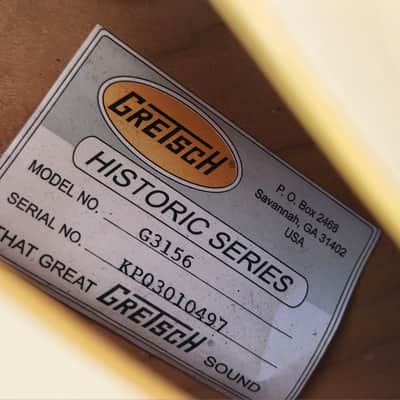 RARE! Gretsch Streamliner G3156 Historic Edition Antique White 1999 image 16