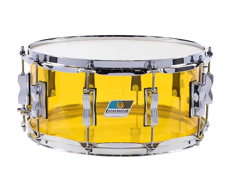 Ludwig Vistalite 5"x14" Snare Drum - Yellow - Used image 1