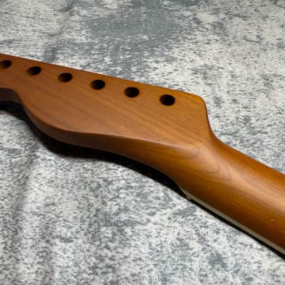 BMC Guitar Neck Tele® Telecaster® 22 Fret Roasted Maple MOP Block Inlays With Bound Rosewood Fingerboard Nitro Lacquer 9.5 Radius.   (TN104) image 7