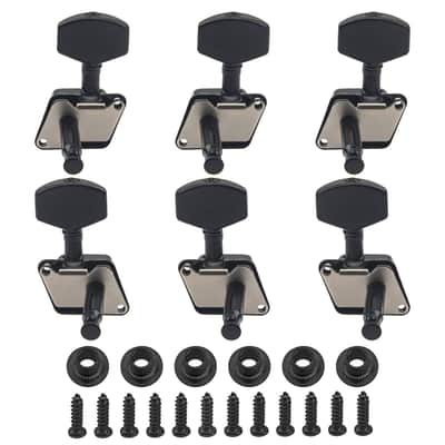 6 Semiclosed String Tuning Pegs Tuning Keys Machine Heads Tuners 3L3R Compatible with Epiphone Les Paul Style Electric Guitar or Acoustic Guitar (Black) image 3