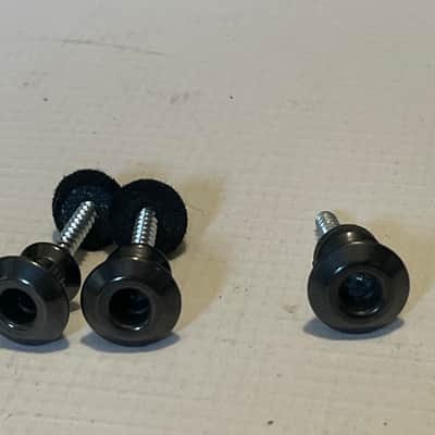 Used Jim Dunlop Electric Guitar Black Strap Lock Buttons Set Lot of 3 image 1