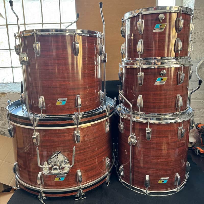 Ludwig Pro Beat Shell Pack, 1970s, 3 Ply, Mahogany Cortex image 1