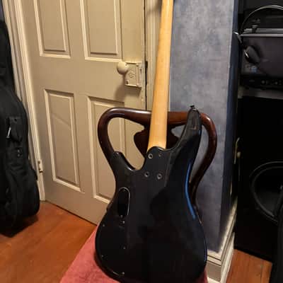 Ibanez  soundgear bass guitar emg pickups. translucent charcoal image 15