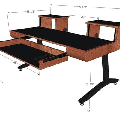 Sound Construction Supply SCS Keyboard 61 Studio Desk Black/Walnut image 7