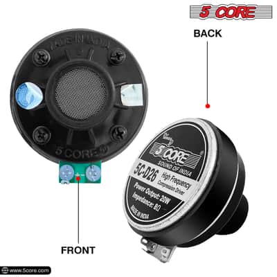 5 Core Compression Drivers Pair Horn Speaker 1 Inch Aluminum Tweeter 200W Peak 8 Ohm Pro Audio Driver image 3