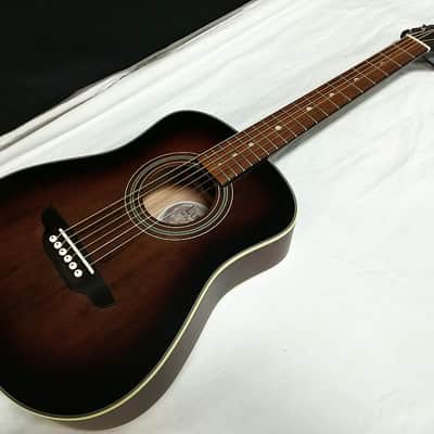 Luna Safari Art Vintage acoustic guitar NEW - Distressed Travel Size w/ Gig Bag image 2