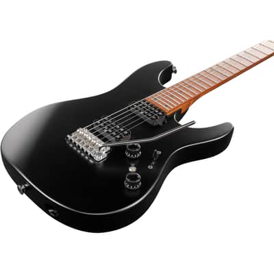Ibanez AZ Prestige AZ2402-BKF 6-String Solid Body Electric Guitar with S-Tech Wood Roasted Maple Fretboard, Right-Handed, Black Flat image 7