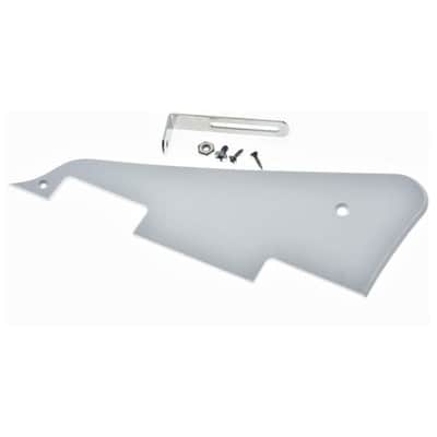 Solid White 1 Ply LP Guitar Pickguard with Chrome Stainless Steel Bracket and Steel Mounting Screws for USA Les Paul image 4