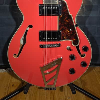 D'Angelico Premier SS Semi-Hollow Single Cutaway Stairstep Tailpiece, Ovangkol Fretboard Fiesta Red w/ Original Gig Bag image 6