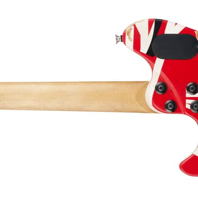 EVH Limited Edition Wolfgang Special Striped Series, Ebony Fingerboard, Red, Black, and White, Aged image 4