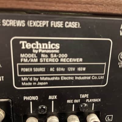 TECHNICS SA-200 AM/FM STEREO RECEIVER image 8