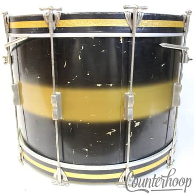 *Ludwig 22x14"Black/Gold Duco Bass Drum 3Ply Maple WFL Vintage 50s Nickel Virgin image 6