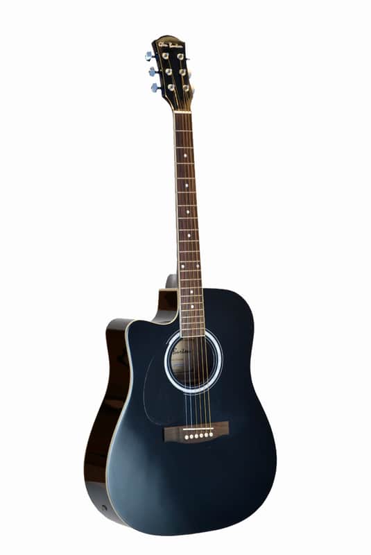Glen Burton GA204CE-BK-LFT Spruce Top Cutaway 6-String Acoustic-Electric Guitar For Left Handed Players image 1