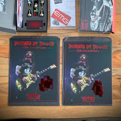 EMG Gary Holt Bonded By Blood GH 1 Pickup Set Limited Only 300 Worldwide 81/89 Blood Red Burst Gloss image 3