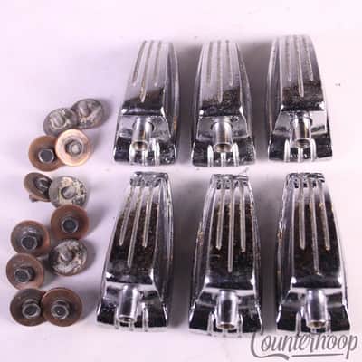 *Ludwig 6x Bass/Floor Tom Drum Lugs Large Classic Tension Lug Chrome Vintage 60s image 1