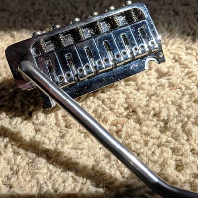 ABM 5200 2-Point Modern Tremolo Guitar Bridge. Chrome, Solid Bell-Brass Guitar Bridge, Complete image 4