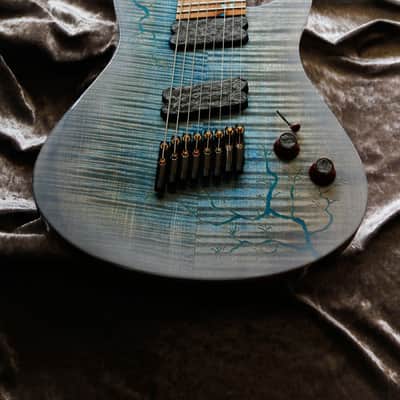 GB Liuteria Custom Boutique kapooya 8 string fanned Lichtenberg effect edition image 19