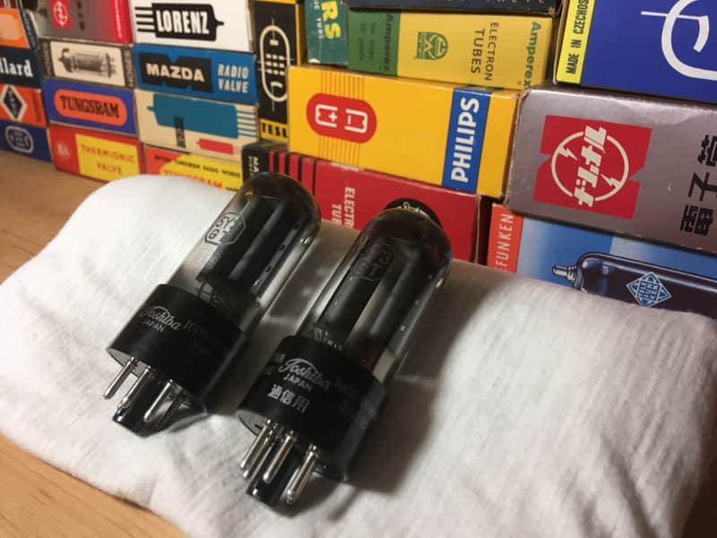 2 NOS Matched Toshiba 5Y3 Rectifier AudioTubes Vintage Smoke Glass ~ 2 Pairs Available ~ Direct Japan import Carefully Curated Grail Tone image 1