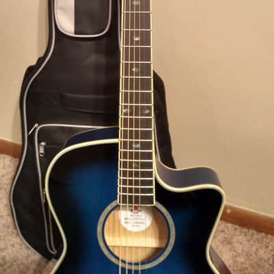 Daisy Rock DR6278 Wildwood Royal Blue Burst acoustic electric cutaway guitar image 3