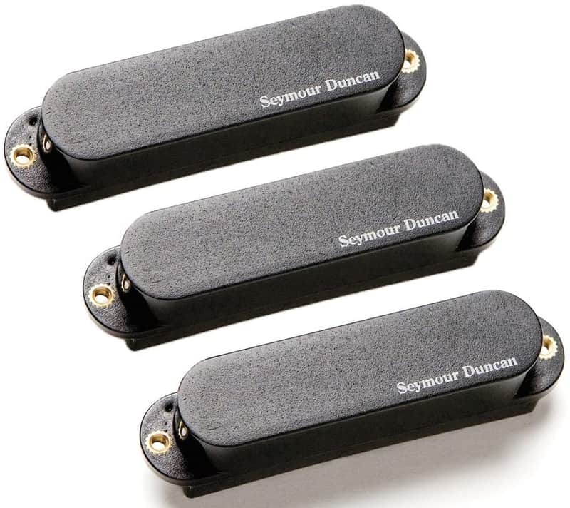 Seymour Duncan AS-1s Blackouts Singles, Set of 3 Pickups (Neck/Mid/Bridge) for Strat, Black image 1
