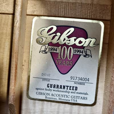Gibson Dove 1994 Antique Natural 100th Anniversary image 5
