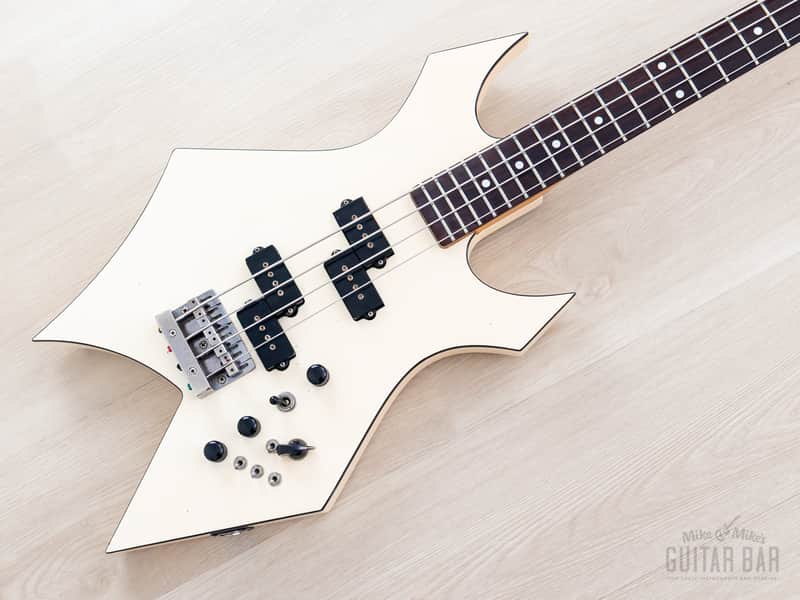 1985 B.C. Rich Warlock Bass NJ Series White Nikki Sixx w/ Active