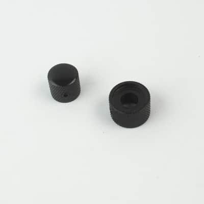 Set Dual Concentric Stacked Control Knobs for Electric Guitar or Bass, Black image 2