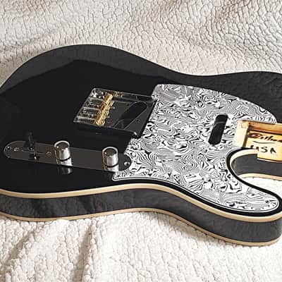 Classic USA made Roasted Alder body in black with Binding on both sides. Made to fit a Tele neck. image 1