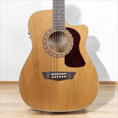 Washburn HF11SCE Folk Acoustic Electric Guitar Cutaway Natural image 2