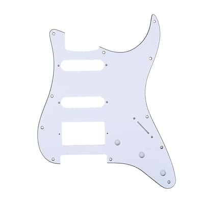Brio 11-Hole Modern Style Strat HSS Pickguard for American Strat White 3 Ply image 1