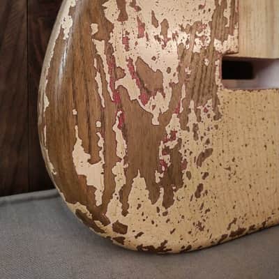 #202603 :: Baldman's Stratocaster (open) body in Aged Olympic White over Metallic Wine Red : Vintage image 9